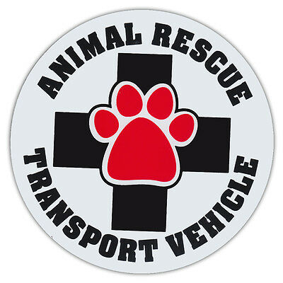 4.75" Round Pet Magnets: Animal Rescue Transport Vehicle | Cars, Trucks, Suvs